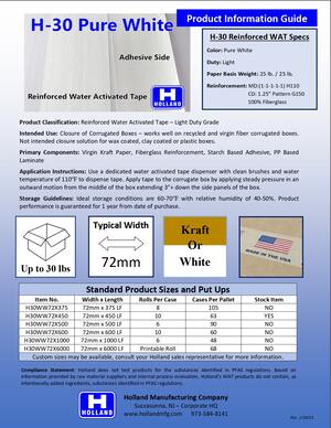 H-30 White Product Flyer