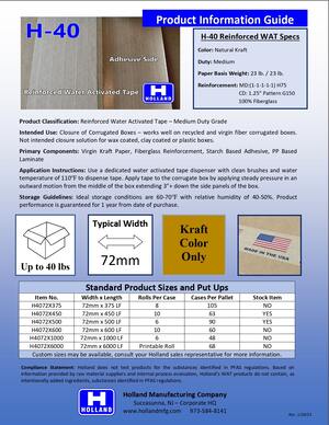 H-40 Natural Product Flyer
