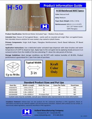 H-50 Natural Product Flyer