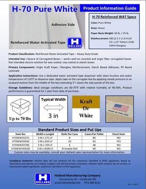 H-70 White Product Flyer